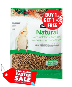 ZuPreem Natural Medium - Complete Food for Cockatiels - 2.5lb - BOGOF